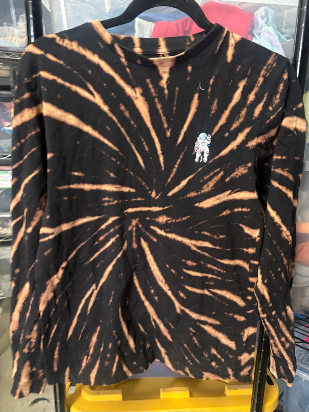 Eighty eight Long Sleeve Bleach Dyed Space Man T-Shirt 🌵Small